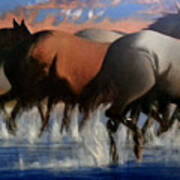 Wild Mustangs Of The Verder River Art Print