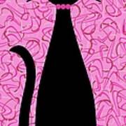 Boomerang Cat In Pink Art Print