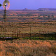 Windmill Cattle Fencing Texas Panhandle Art Print