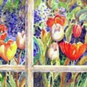 Window Box Tulips Art Print