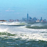 Windy View Of Nyc From Sandy Hook Nj Art Print