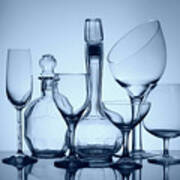 Wine Decanters With Glasses Art Print
