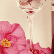 Wine With Camellia Art Print