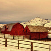 Winter Farm Scene In Colorado Art Print