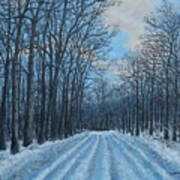 Winter Road To The Gas Well Art Print