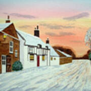 Winter Sunset At 'the Wheatsheaf' Art Print