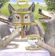 Wolves Tea Party Art Print