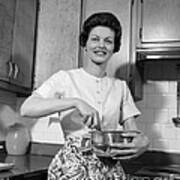 Woman Cooking, C.1960s Art Print