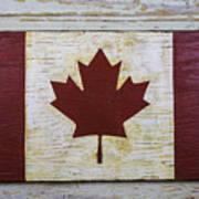 Wooden Canadian Flag Art Print