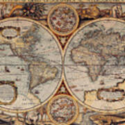 World Map 1636 Art Print