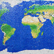 World Map Mosaic Art Print
