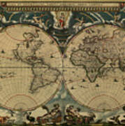 MAP ANTIQUE BLAEU 1664 EUROPE OLD HISTORIC LARGE REPLICA POSTER PRINT PAM0564