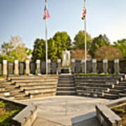 World War Ii Memorial With Flags - Annapolis Maryland Art Print