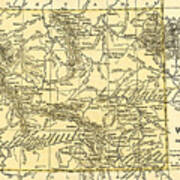 Wyoming Antique Map 1891 Art Print
