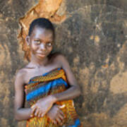 Young Girl In A Togo Village Art Print