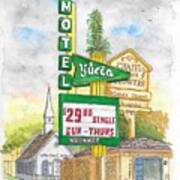 Yucca Motel And Little Chapel Of The Flowers, Las Vegas, Nevada Art Print