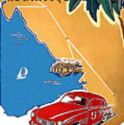 Yugoslavia, Adriatic Rally, Classic Sport Car Art Print