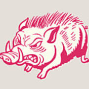 Angry Wild Boar #1 Art Print