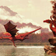 Autumn Dragons #1 Art Print