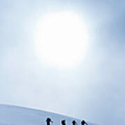 Backcountry Skiers Climbing Snowy Slope #1 Art Print
