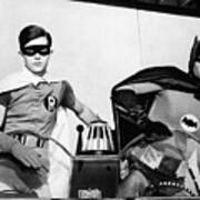 Batman And Robin In The Batmobile #1 Art Print