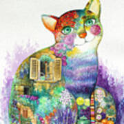 Beautiful Provence Cat #1 Art Print