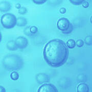 Blue Bubbles, Close-up Art Print