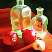 Bottles And Onion #1 Art Print