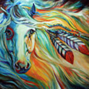 Breaking Dawn Indian War Horse #1 Art Print