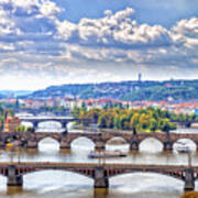 Bridge And Rooftops Of Prague #6 Art Print