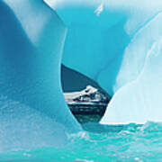 Floating Icebergs Framing A View Of The #1 Art Print