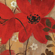 Floral Symphony Red Ii #1 Art Print