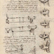 Folio F 119v. Codex Madrid I -ms. 8937- 'treaty Of Statics And Mechanics', 192 Folios With 384 Pa... #1 Art Print