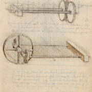 Folio F 36r. Codex Madrid I -ms. 8937- 'treaty Of Statics And Mechanics', 192 Folios With 384 Pag... #1 Art Print