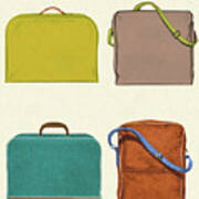 Four Various Tote Bags #1 Art Print