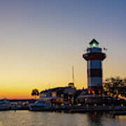 Harbour Town Lighthouse At Sunset #1 Art Print