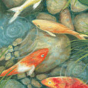 Reflecting Koi I #1 Art Print