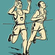Runners At The Finish Line #1 Art Print