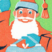Santa Claus With Gifts #1 Art Print