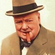 Sir Winston Churchill, Prime Minister Of Great Britain #1 Art Print