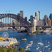 Sydney Harbour Bridge And Sydney Skyline #1 Art Print