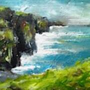 Painting Of The Cliffs Of Moher County Clare Ireland Art Print