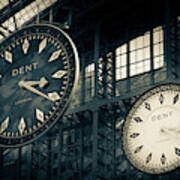 The Dent Clock And Replica At St Pancras Railway Station #1 Art Print