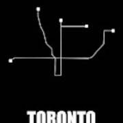 Toronto Black Subway Map #1 Art Print