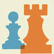 Two Chess Pieces #1 Art Print