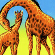 Two Giraffes #1 Art Print