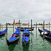 Venice Gondolas With San Giorgio #1 Art Print