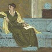 Woman Seated On A Sofa Art Print