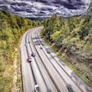 Aerial View Of I-40 Highway In North Carolina From Blue Ridge Pa #11 Art Print