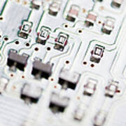 Close-up Of A Circuit Board #17 Art Print